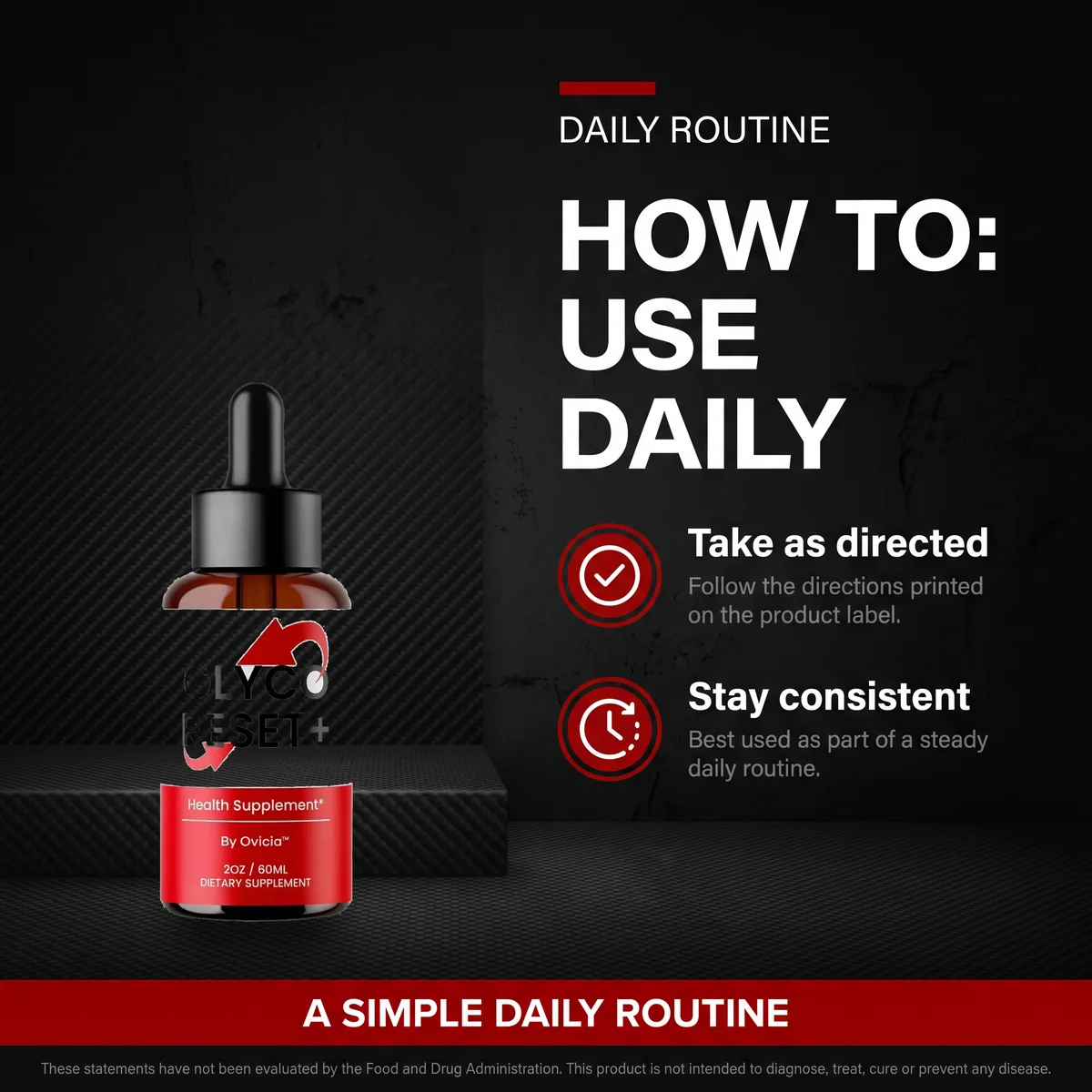 How to use Glyco Reset daily: take the drops with a meal and stay consistent