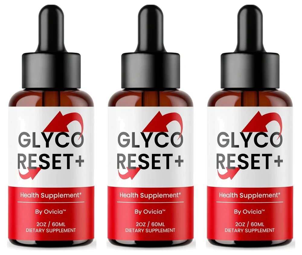 Glyco Reset 3-bottle bundle that includes the free digital bonus guides