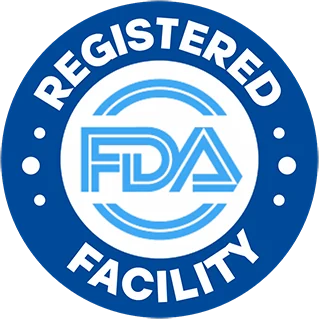Registered FDA facility roundel on the Glyco Reset artwork